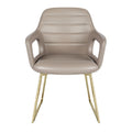 **Moderne leren stoel met gouden poten**
