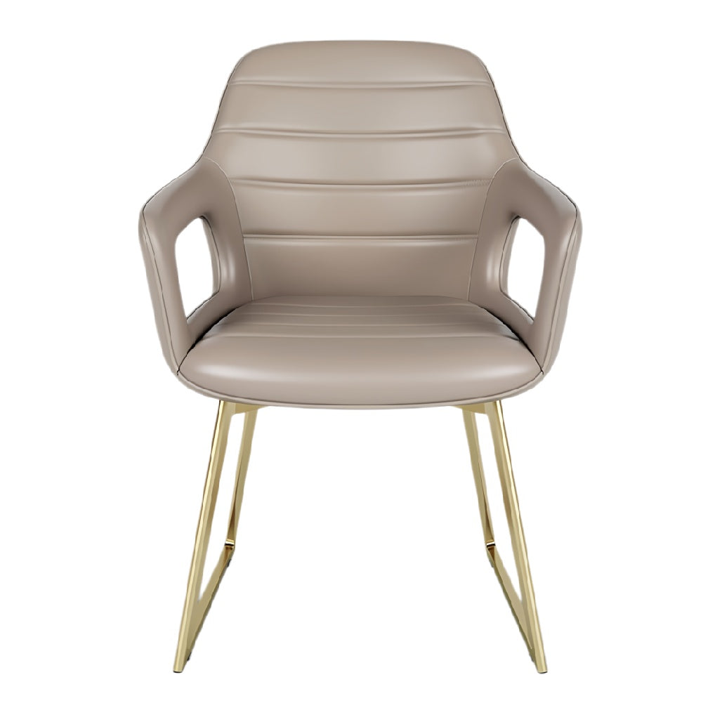 **Moderne leren stoel met gouden poten**