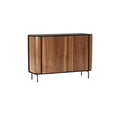 **Moderne Houten Dressoir met Zwarte Accenten**